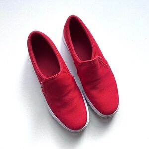 Nike Red Canvas Slip-On Shoes Size 8.5